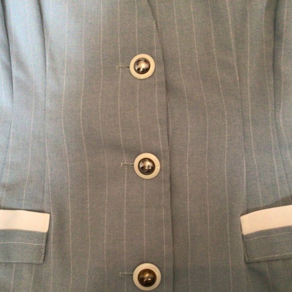 Cary Robbins - Vintage Light blue pinstripe jacket with matching skirt - Picture 4 of 6